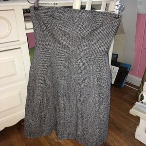 J. Crew Navy & White Polka Dot Strapless Dress